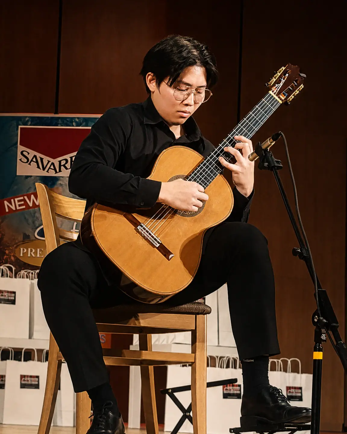 Participant during a classical guitar competition